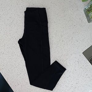 Victoria sport black leggings. Small, high ankle length.